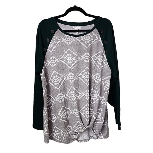 Maurices Front Knot Button Long Sleeve Top Womens XXL NWT - Picture 1 of 11